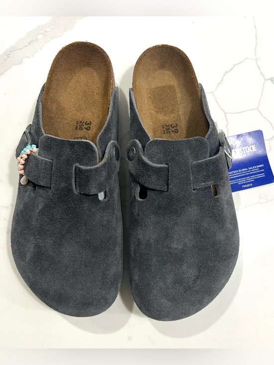 Birkenstock Shoes - Birkenstock Boston Charcoal Suede Clog SZ 39  NEW no box